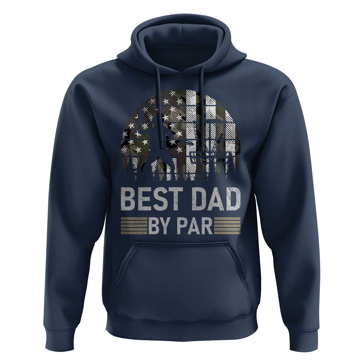 Disc Golf Best Dad By Par Hoodie Funny Sports Golfer Frisbee Camo American Flag - Wonder Print Shop