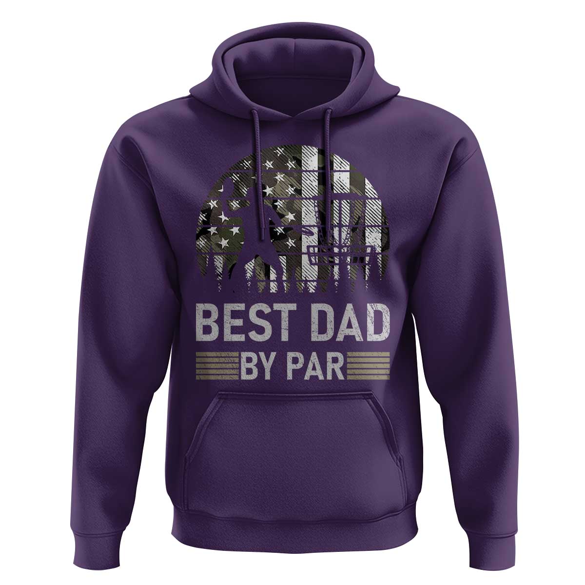 Disc Golf Best Dad By Par Hoodie Funny Sports Golfer Frisbee Camo American Flag - Wonder Print Shop