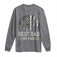 Disc Golf Best Dad By Par Long Sleeve Shirt Funny Sports Golfer Frisbee Camo American Flag - Wonder Print Shop