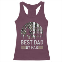 Disc Golf Best Dad By Par Racerback Tank Top Funny Sports Golfer Frisbee Camo American Flag - Wonder Print Shop