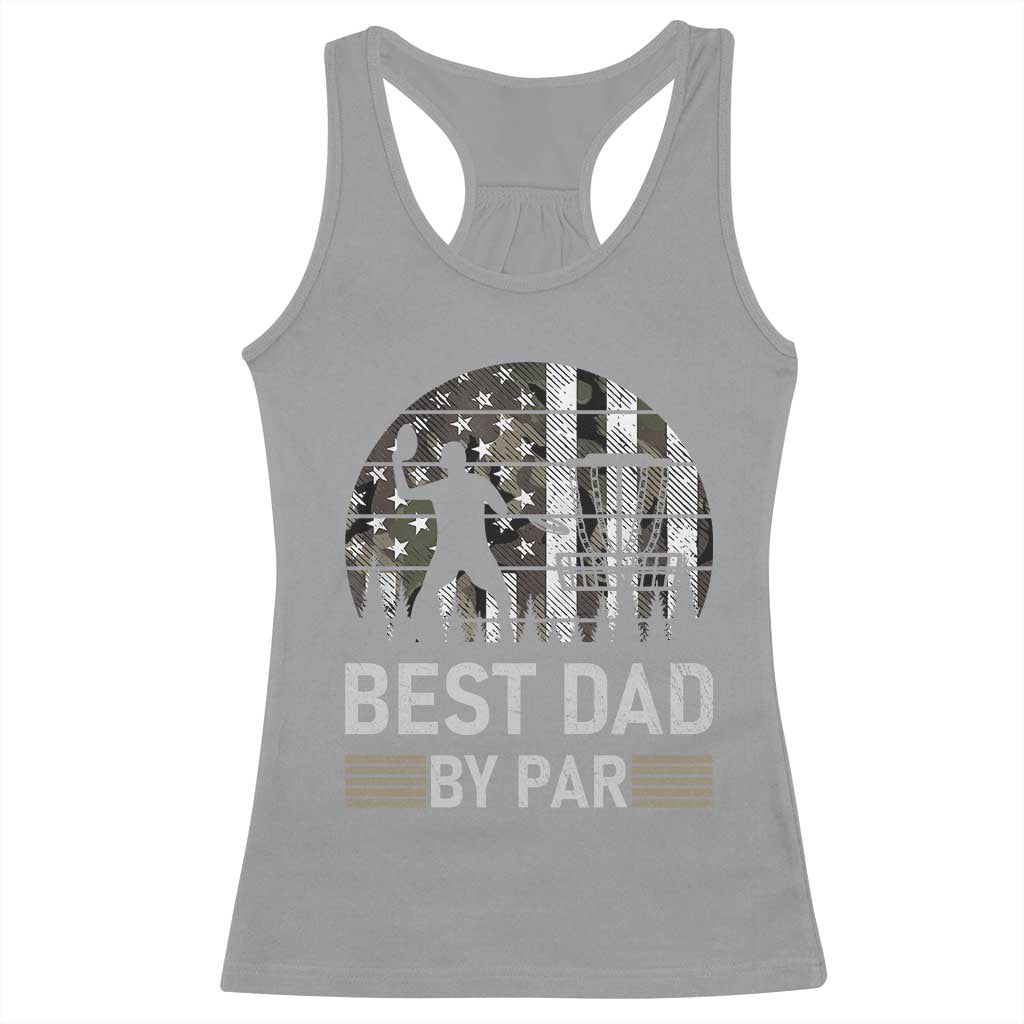 Disc Golf Best Dad By Par Racerback Tank Top Funny Sports Golfer Frisbee Camo American Flag - Wonder Print Shop