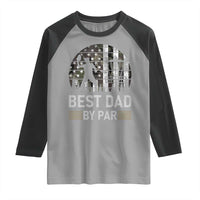 Disc Golf Best Dad By Par Raglan Shirt Funny Sports Golfer Frisbee Camo American Flag - Wonder Print Shop