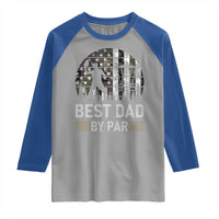 Disc Golf Best Dad By Par Raglan Shirt Funny Sports Golfer Frisbee Camo American Flag - Wonder Print Shop