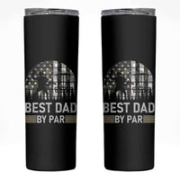 Disc Golf Best Dad By Par Skinny Tumbler Funny Sports Golfer Frisbee Camo American Flag - Wonder Print Shop