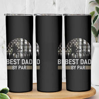 Disc Golf Best Dad By Par Skinny Tumbler Funny Sports Golfer Frisbee Camo American Flag - Wonder Print Shop