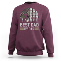 Disc Golf Best Dad By Par Sweatshirt Funny Sports Golfer Frisbee Camo American Flag - Wonder Print Shop