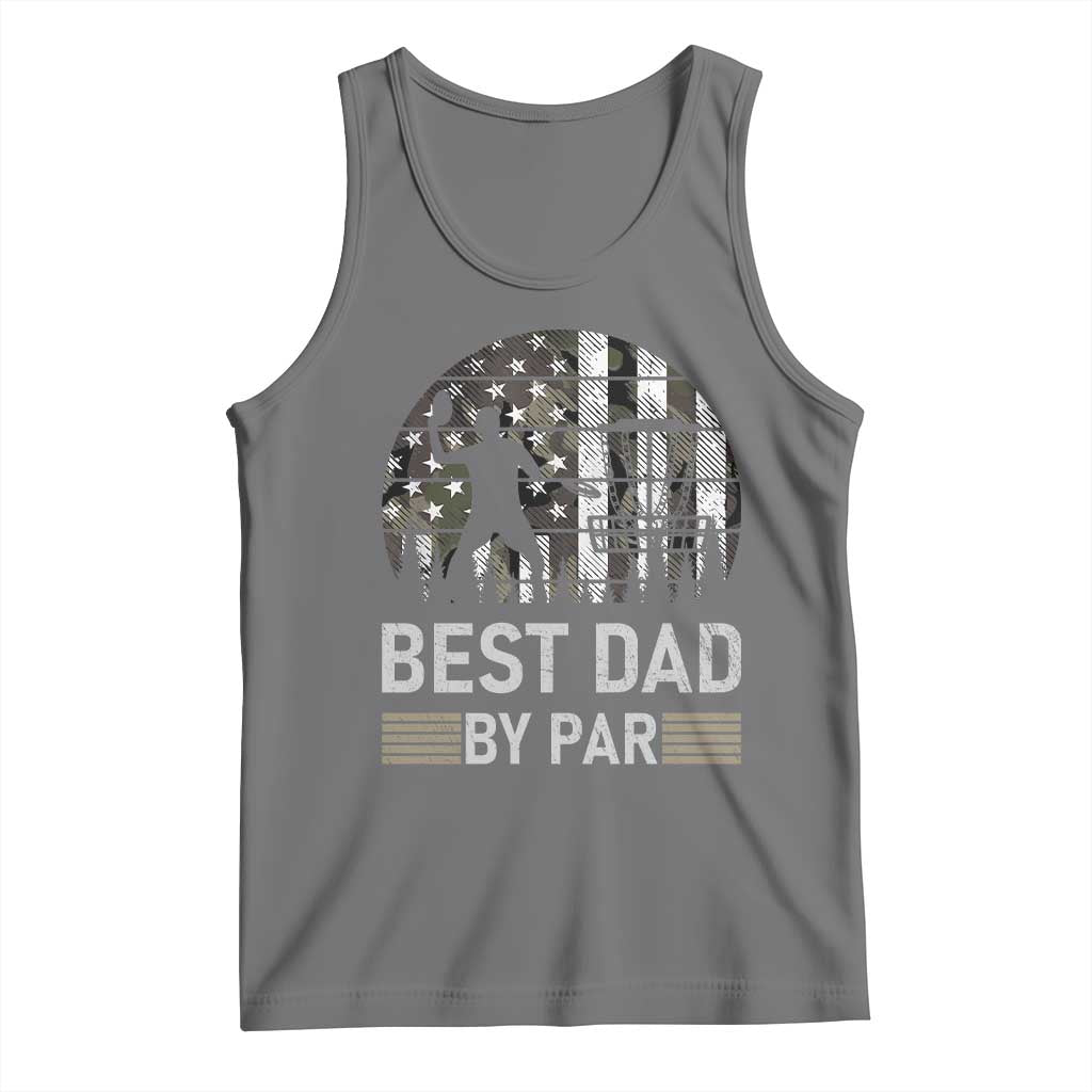 Disc Golf Best Dad By Par Tank Top Funny Sports Golfer Frisbee Camo American Flag - Wonder Print Shop