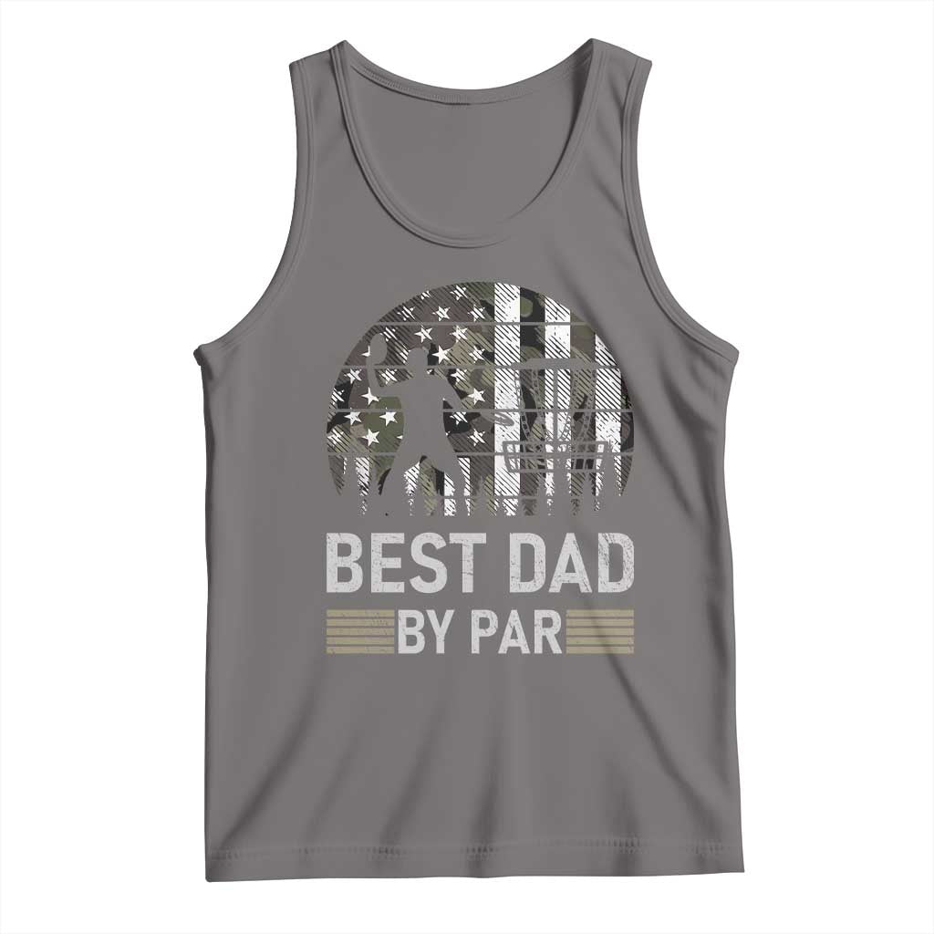 Disc Golf Best Dad By Par Tank Top Funny Sports Golfer Frisbee Camo American Flag - Wonder Print Shop