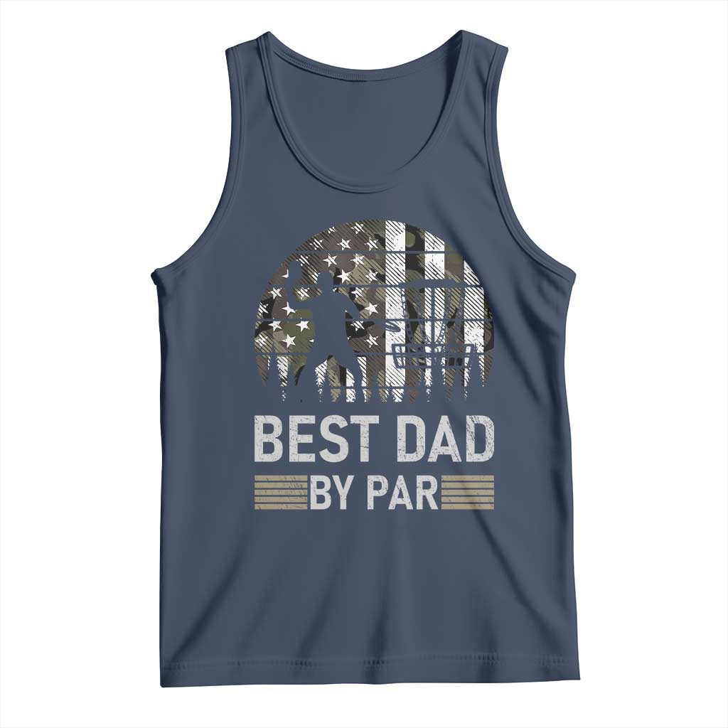 Disc Golf Best Dad By Par Tank Top Funny Sports Golfer Frisbee Camo American Flag - Wonder Print Shop