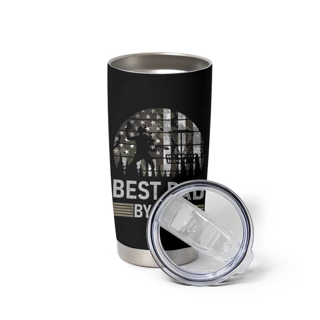 Disc Golf Best Dad By Par Tumbler Cup Funny Sports Golfer Frisbee Camo American Flag - Wonder Print Shop