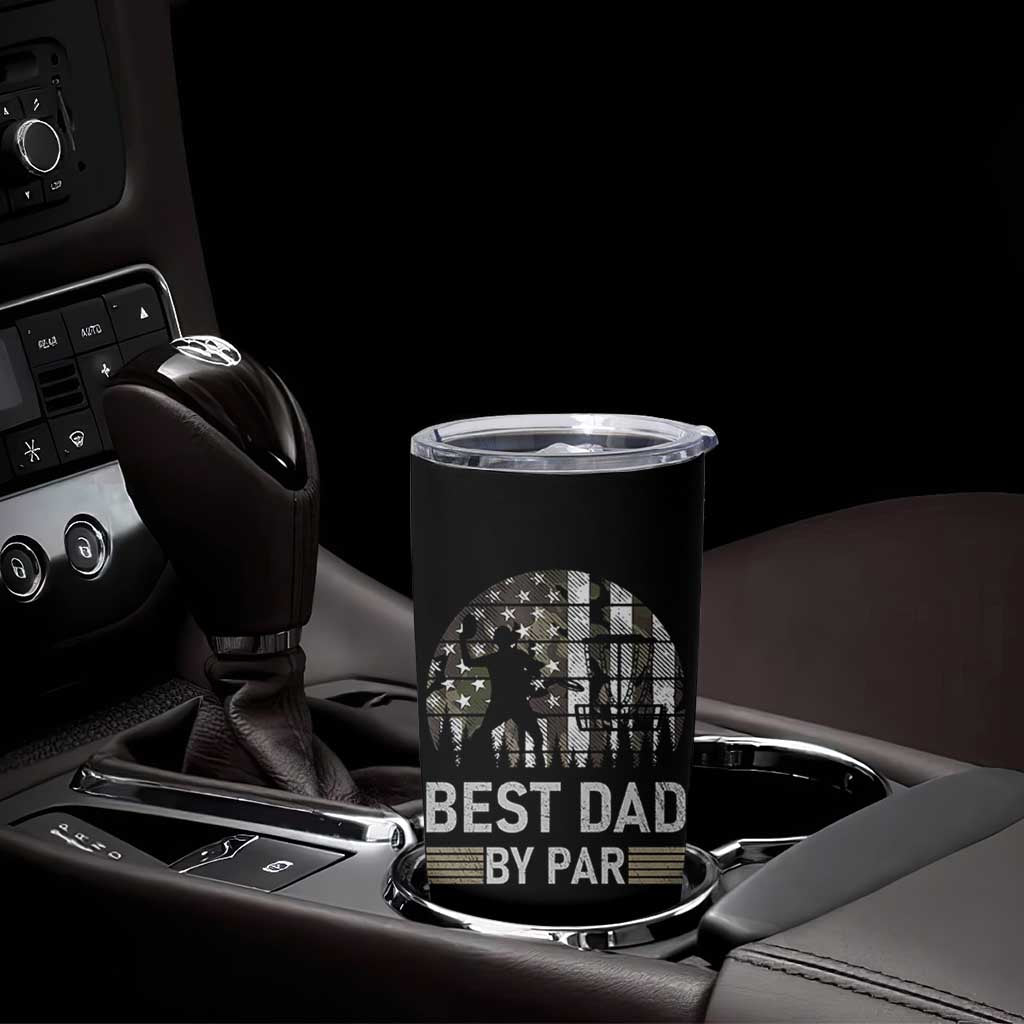 Disc Golf Best Dad By Par Tumbler Cup Funny Sports Golfer Frisbee Camo American Flag - Wonder Print Shop