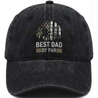 Disc Golf Best Dad By Par Washed Cotton Baseball Cap Funny Sports Golfer Frisbee Camo American Flag