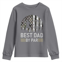 Disc Golf Best Dad By Par Youth Sweatshirt Funny Sports Golfer Frisbee Camo American Flag - Wonder Print Shop