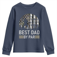 Disc Golf Best Dad By Par Youth Sweatshirt Funny Sports Golfer Frisbee Camo American Flag - Wonder Print Shop