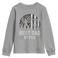 Disc Golf Best Dad By Par Youth Sweatshirt Funny Sports Golfer Frisbee Camo American Flag - Wonder Print Shop