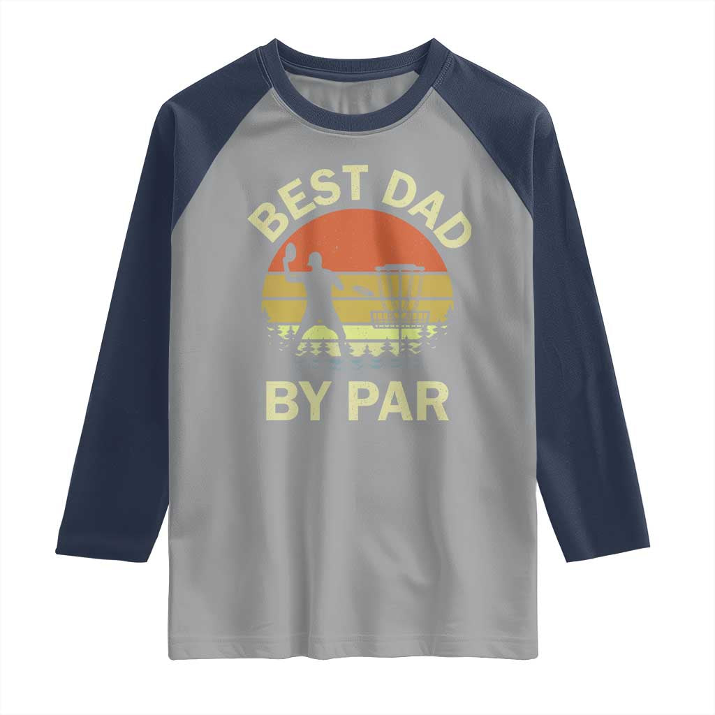 Best Dad By Par Disc Golf Raglan Shirt American Camouflage FlaG