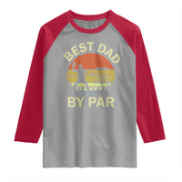 Best Dad By Par Disc Golf Raglan Shirt American Camouflage FlaG