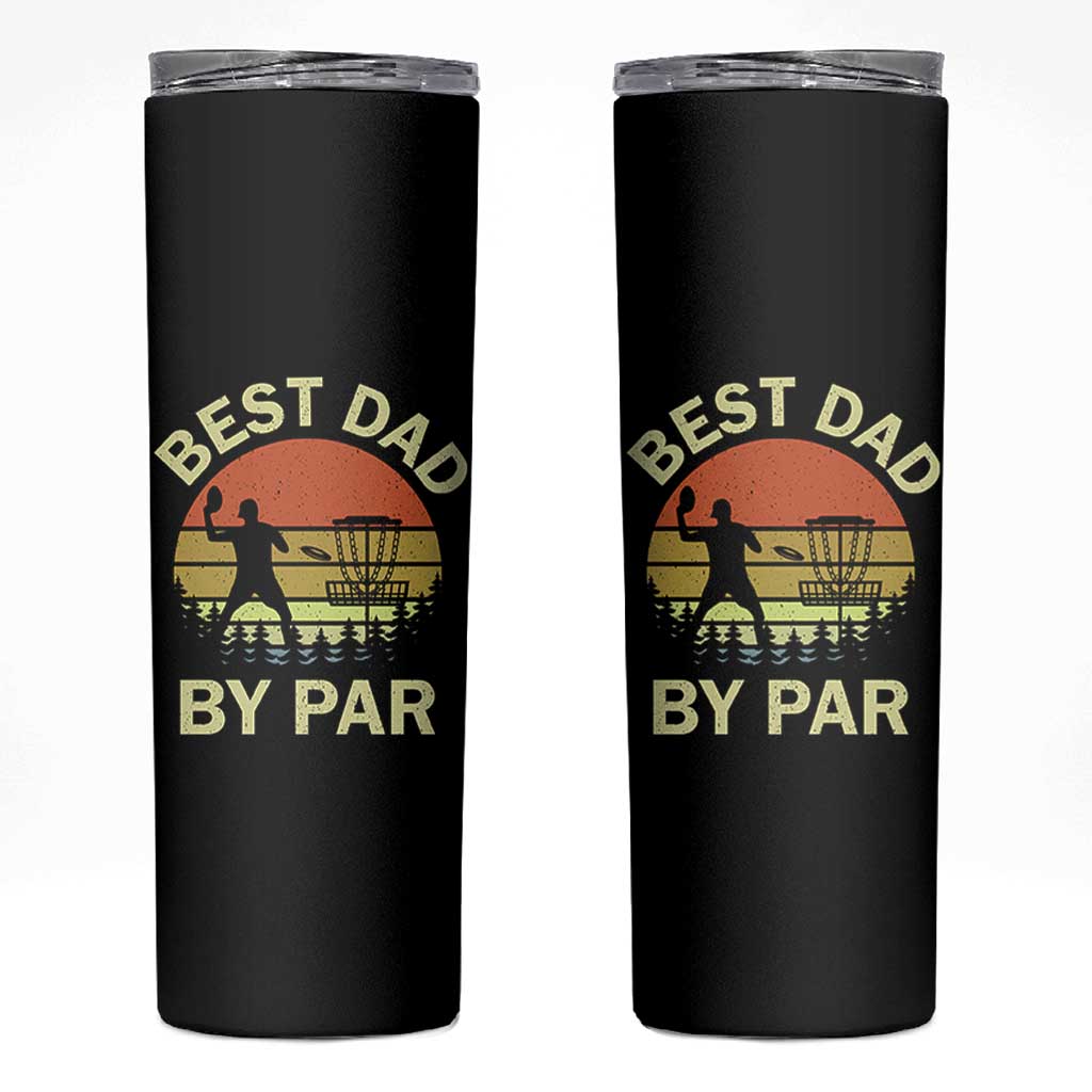Best Dad By Par Disc Golf Skinny Tumbler American Camouflage Flag