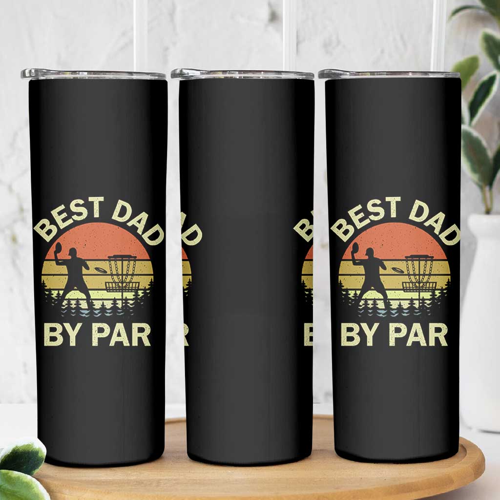 Best Dad By Par Disc Golf Skinny Tumbler American Camouflage Flag