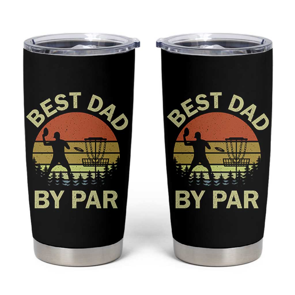 Best Dad By Par Disc Golf Tumbler Cup American Camouflage Flag