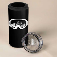 Skiing 4 in 1 Can Cooler Tumbler Skiing Goggles Snow Wintersport Ski Snowboard