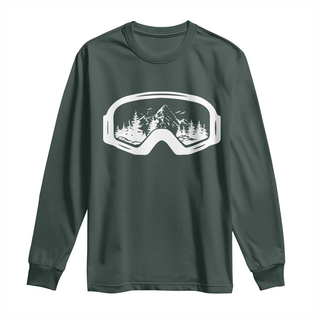 Skiing Long Sleeve Shirt Skiing Goggles Snow Wintersport Ski Snowboard