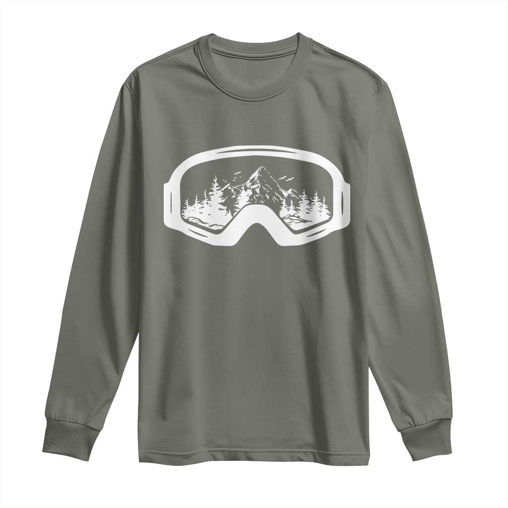 Skiing Long Sleeve Shirt Skiing Goggles Snow Wintersport Ski Snowboard