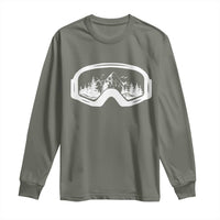 Skiing Long Sleeve Shirt Skiing Goggles Snow Wintersport Ski Snowboard