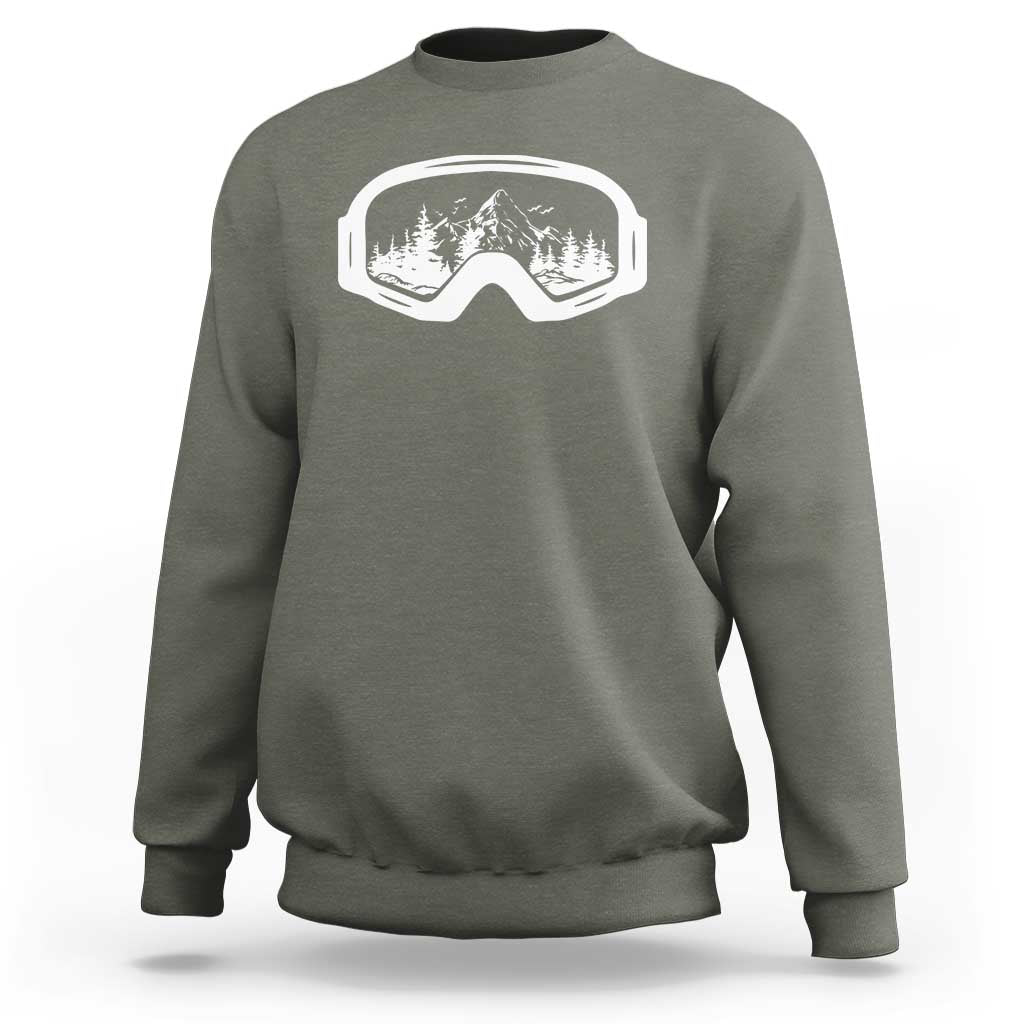 Skiing Sweatshirt Skiing Goggles Snow Wintersport Ski Snowboard - Wonder Print Shop