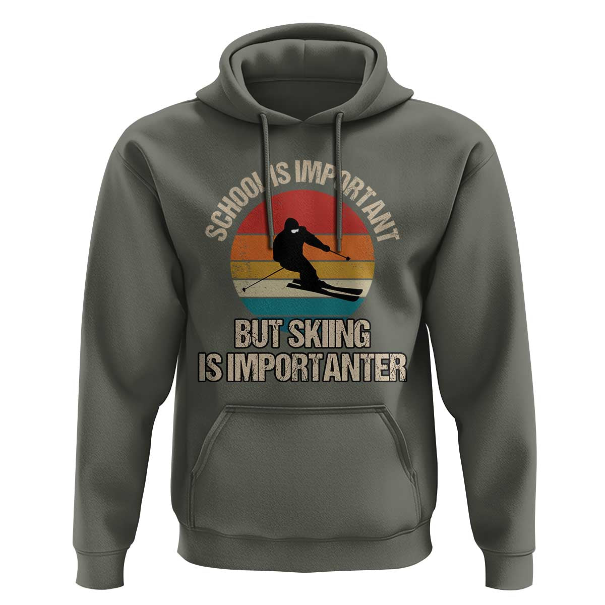 Skiing Hoodie School Is Important But Skiing Is Importanter Ski Funny Gift