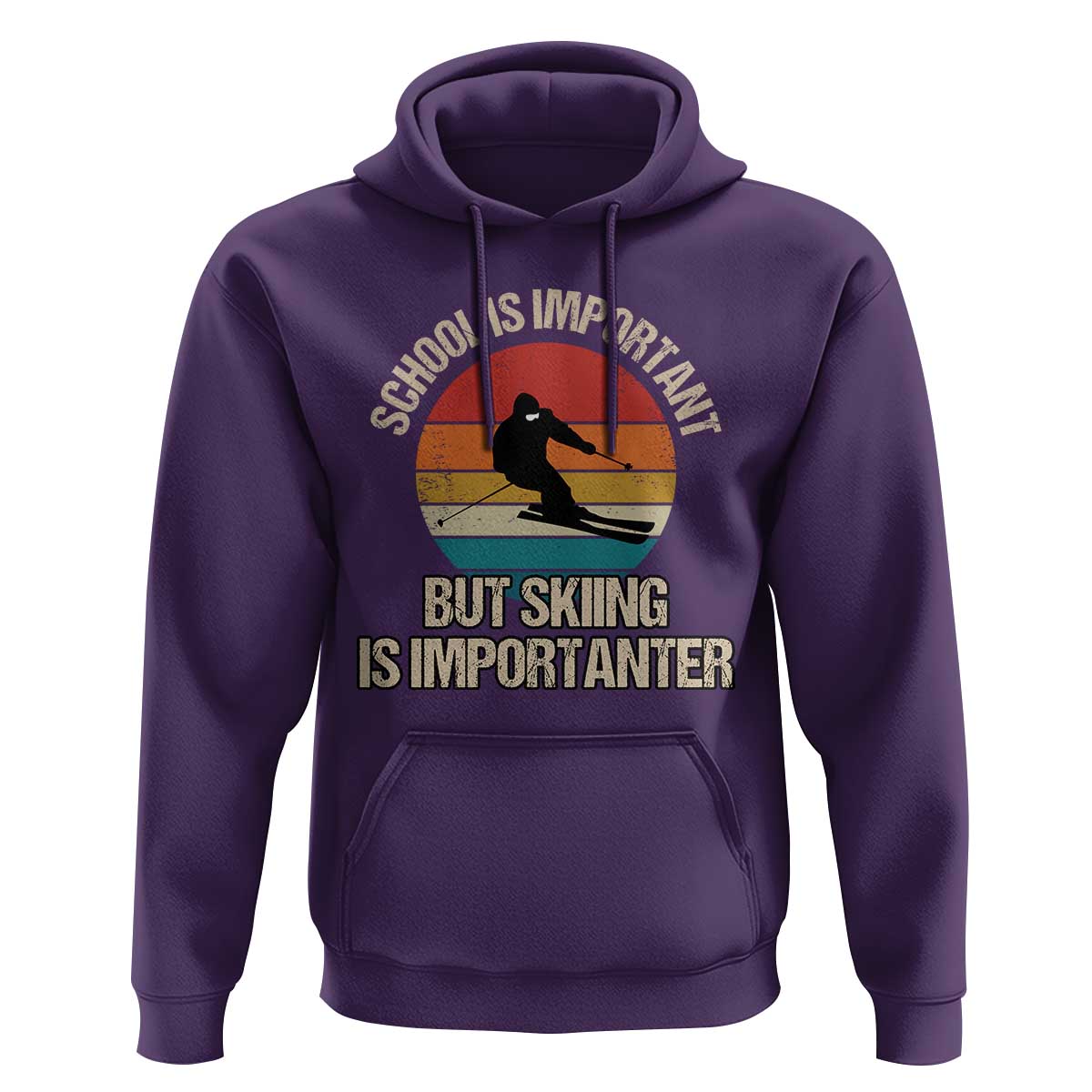 Skiing Hoodie School Is Important But Skiing Is Importanter Ski Funny Gift