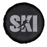 Cool Distressed Skiing Spare Tire Cover for Skiers