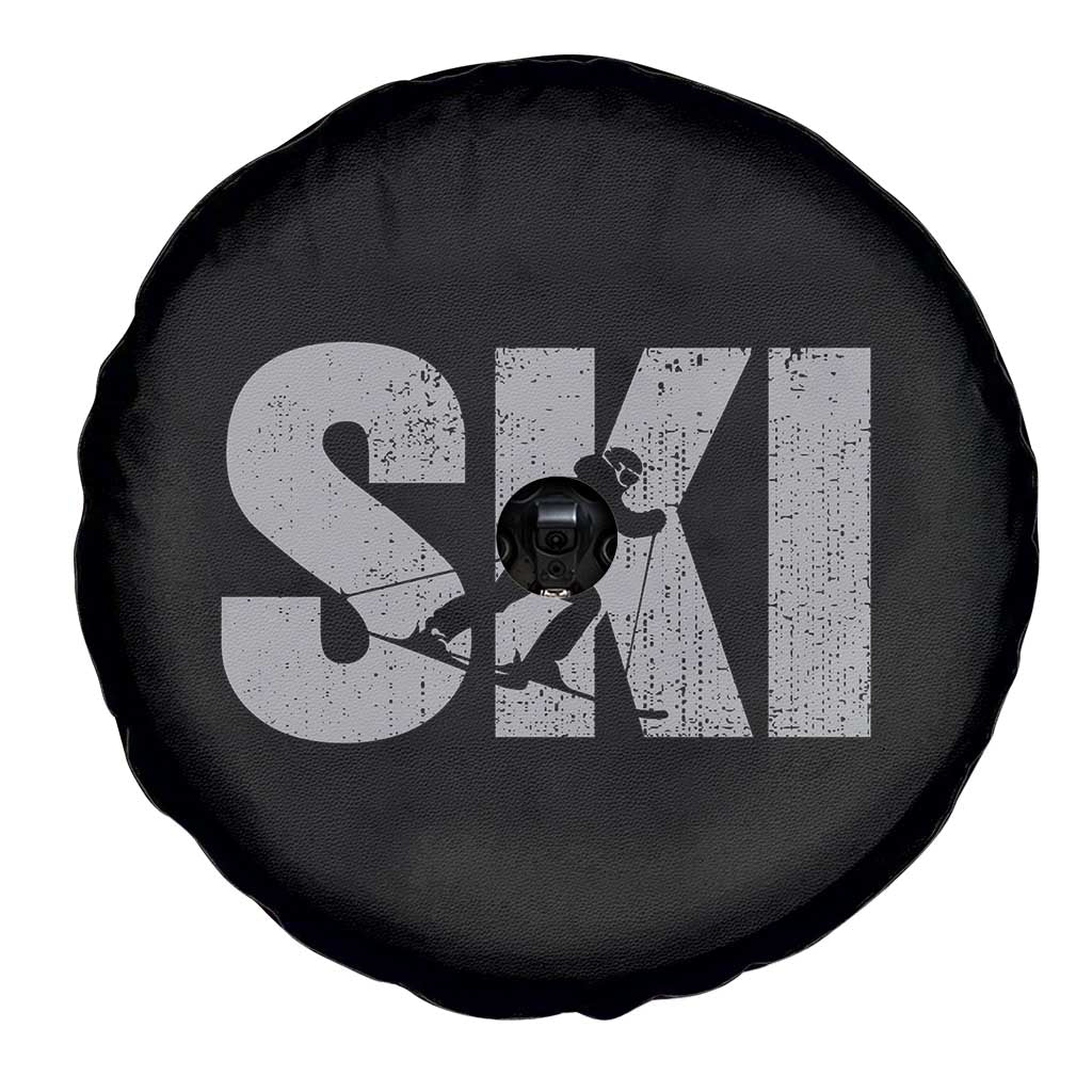 Cool Distressed Skiing Spare Tire Cover for Skiers