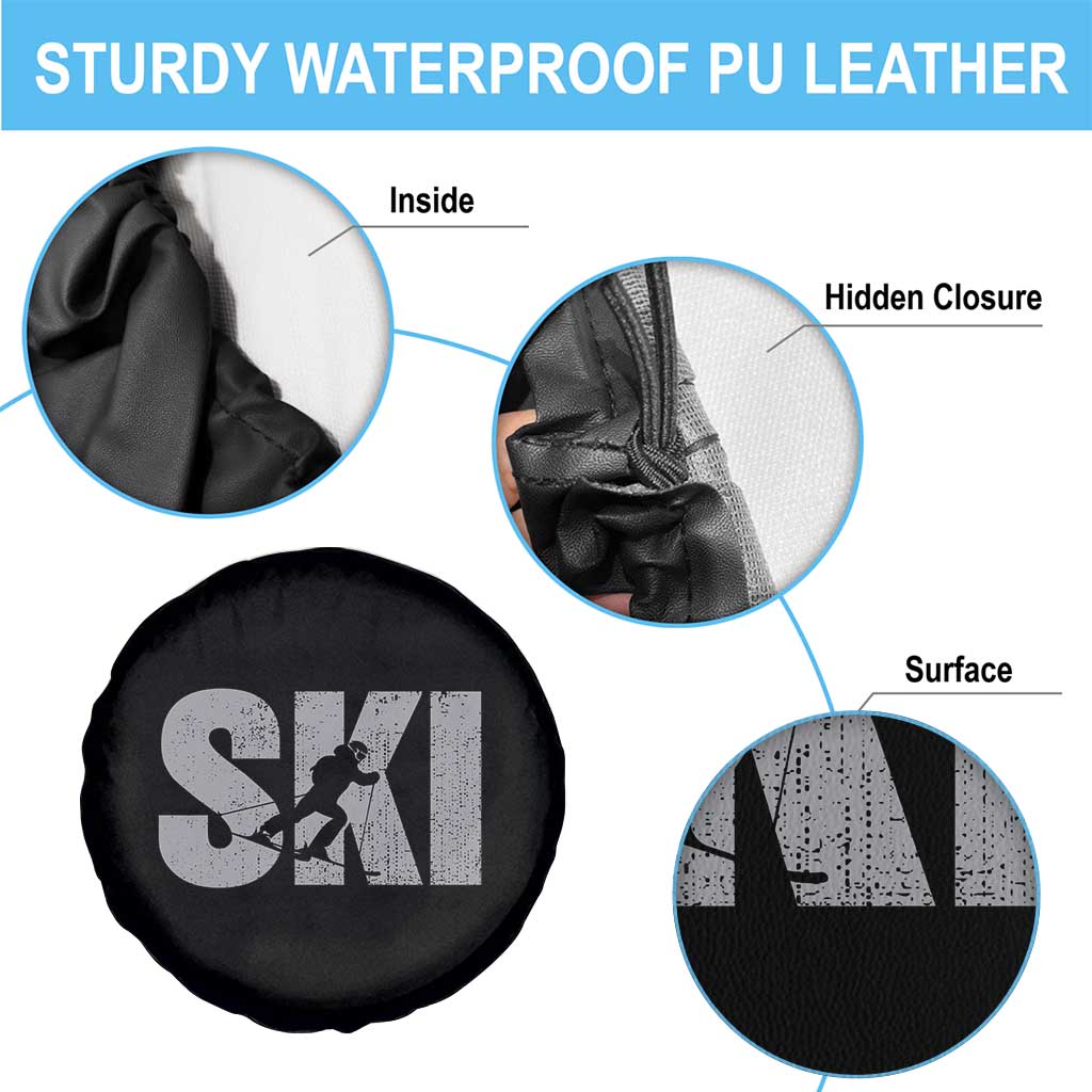 Cool Distressed Skiing Spare Tire Cover for Skiers