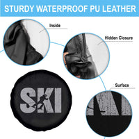 Cool Distressed Skiing Spare Tire Cover for Skiers