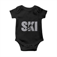 Cool Distressed Skiing Baby Onesie for Skiers