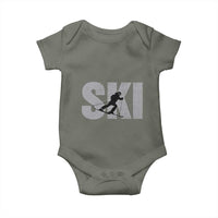 Cool Distressed Skiing Baby Onesie for Skiers