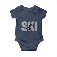 Cool Distressed Skiing Baby Onesie for Skiers