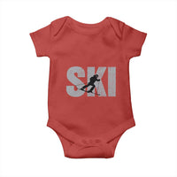 Cool Distressed Skiing Baby Onesie for Skiers