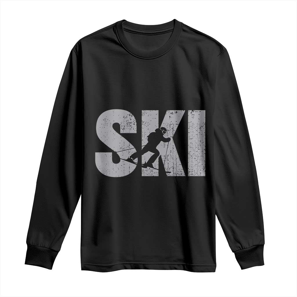 Cool Distressed Skiing Long Sleeve Shirt for Skiers