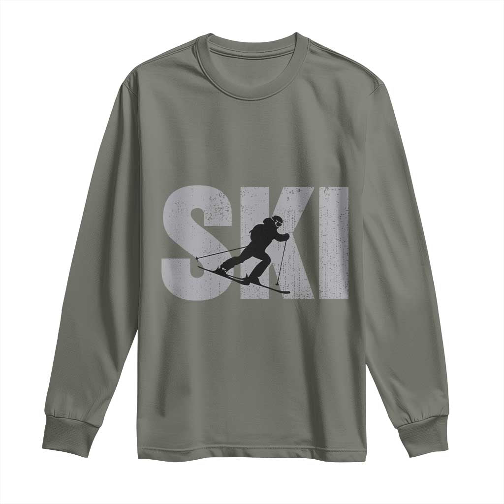Cool Distressed Skiing Long Sleeve Shirt for Skiers