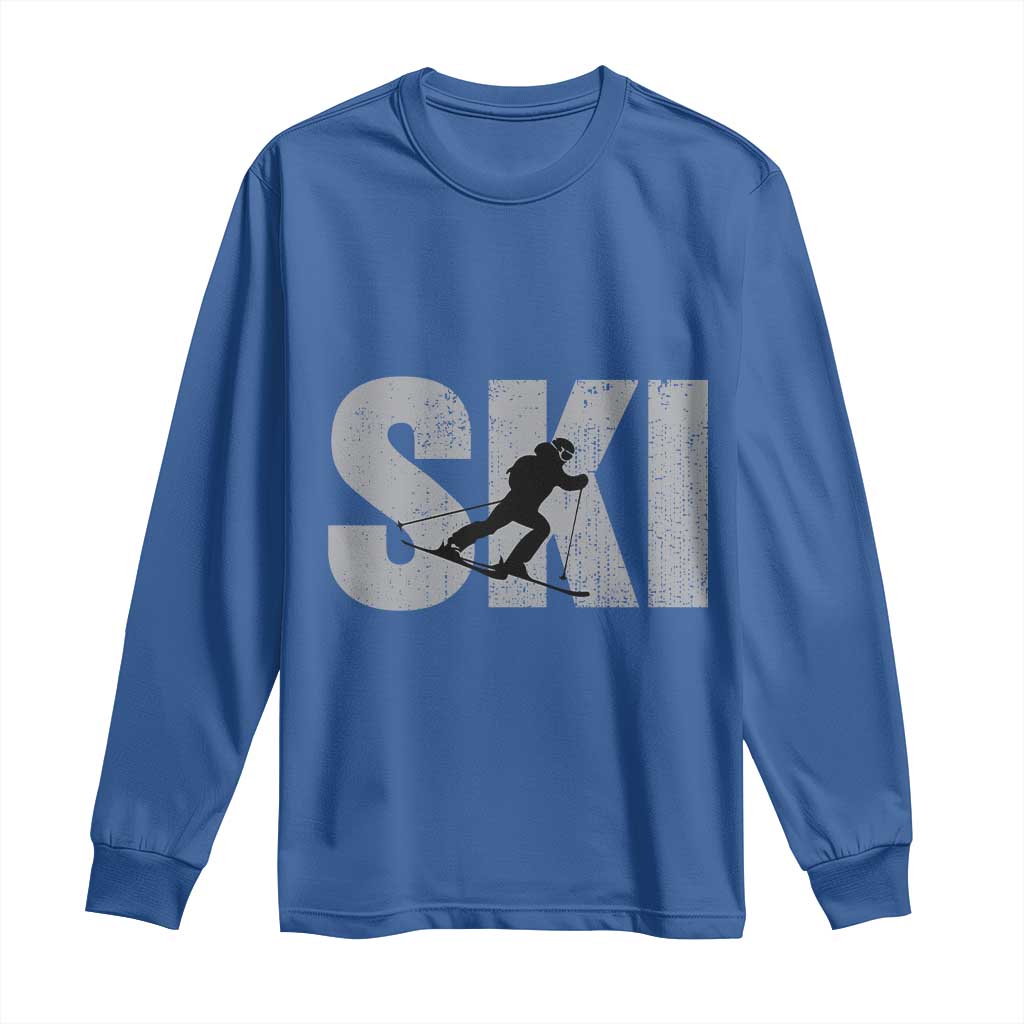 Cool Distressed Skiing Long Sleeve Shirt for Skiers