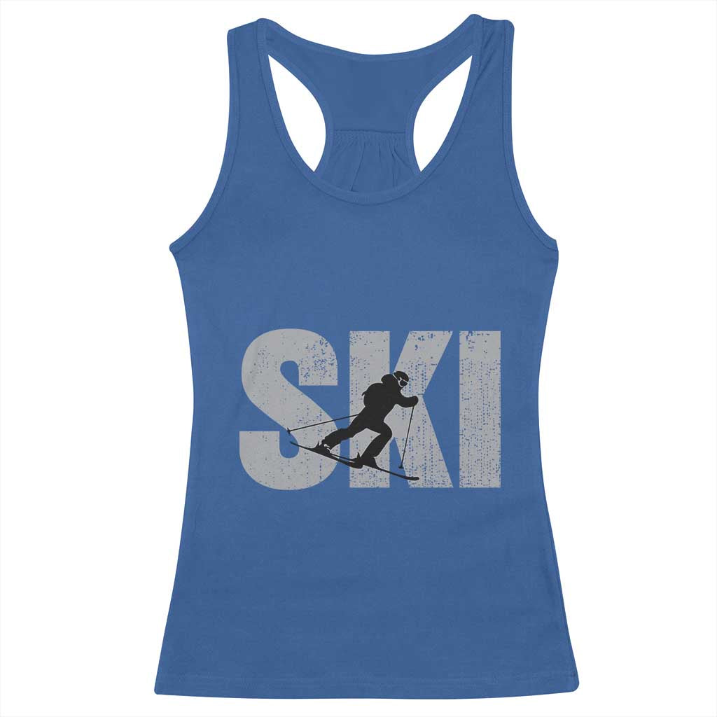 Cool Distressed Skiing Racerback Tank Top for Skiers