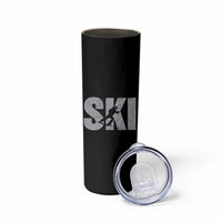 Cool Distressed Skiing Skinny Tumbler for Skiers