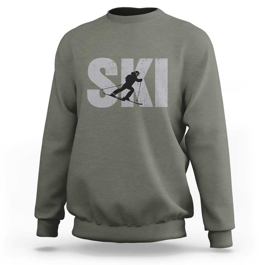 Cool Distressed Skiing Sweatshirt for Skiers - Wonder Print Shop