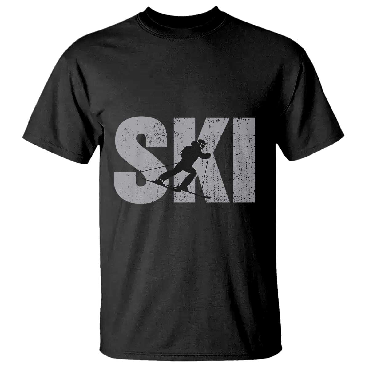 Cool Distressed Skiing T Shirt for Skiers - Wonder Print Shop