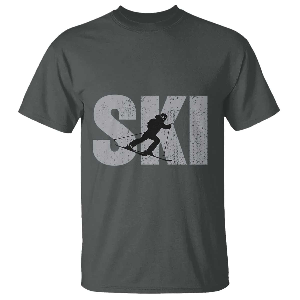 Cool Distressed Skiing T Shirt for Skiers - Wonder Print Shop
