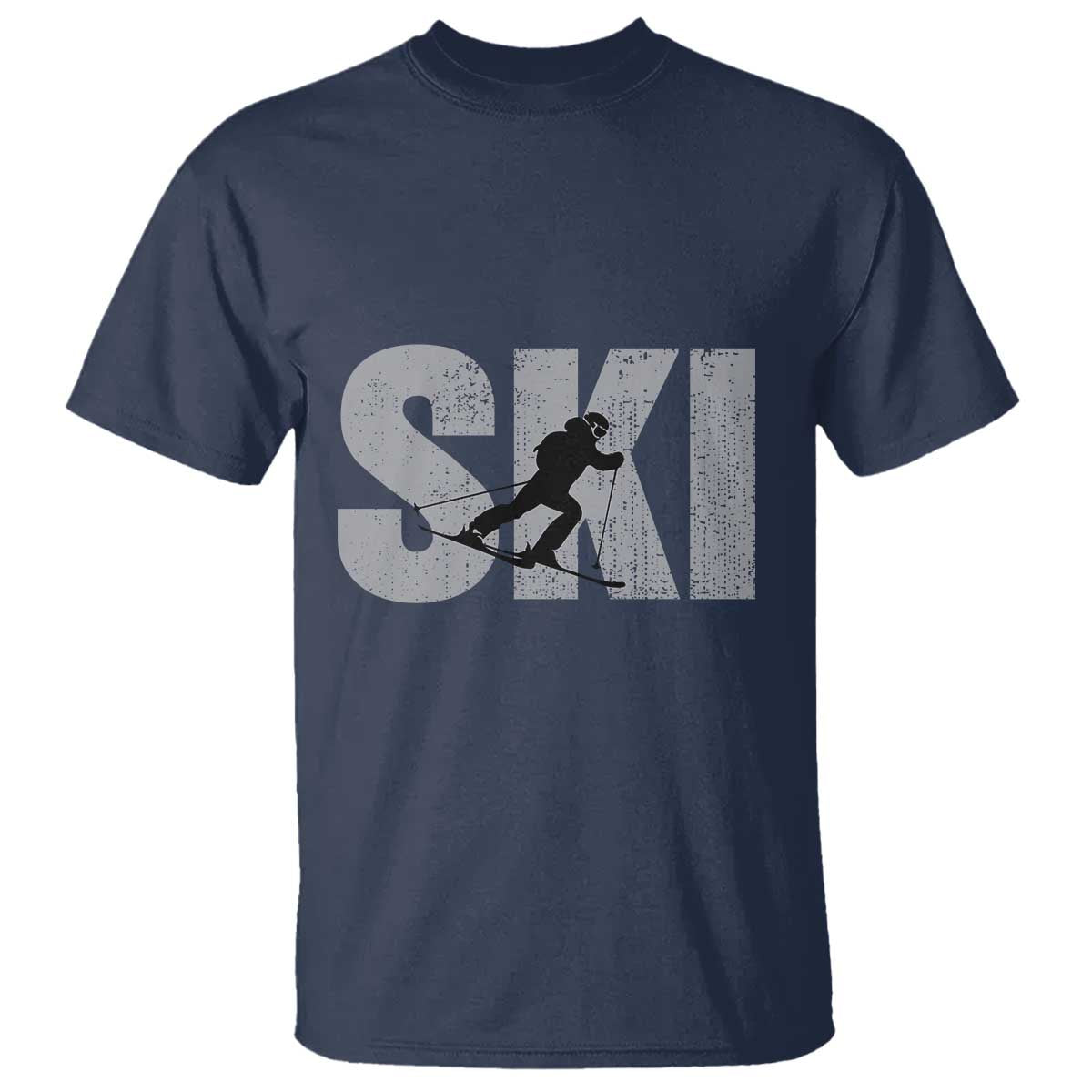 Cool Distressed Skiing T Shirt for Skiers - Wonder Print Shop