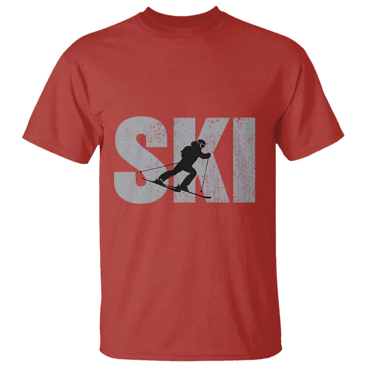 Cool Distressed Skiing T Shirt for Skiers - Wonder Print Shop