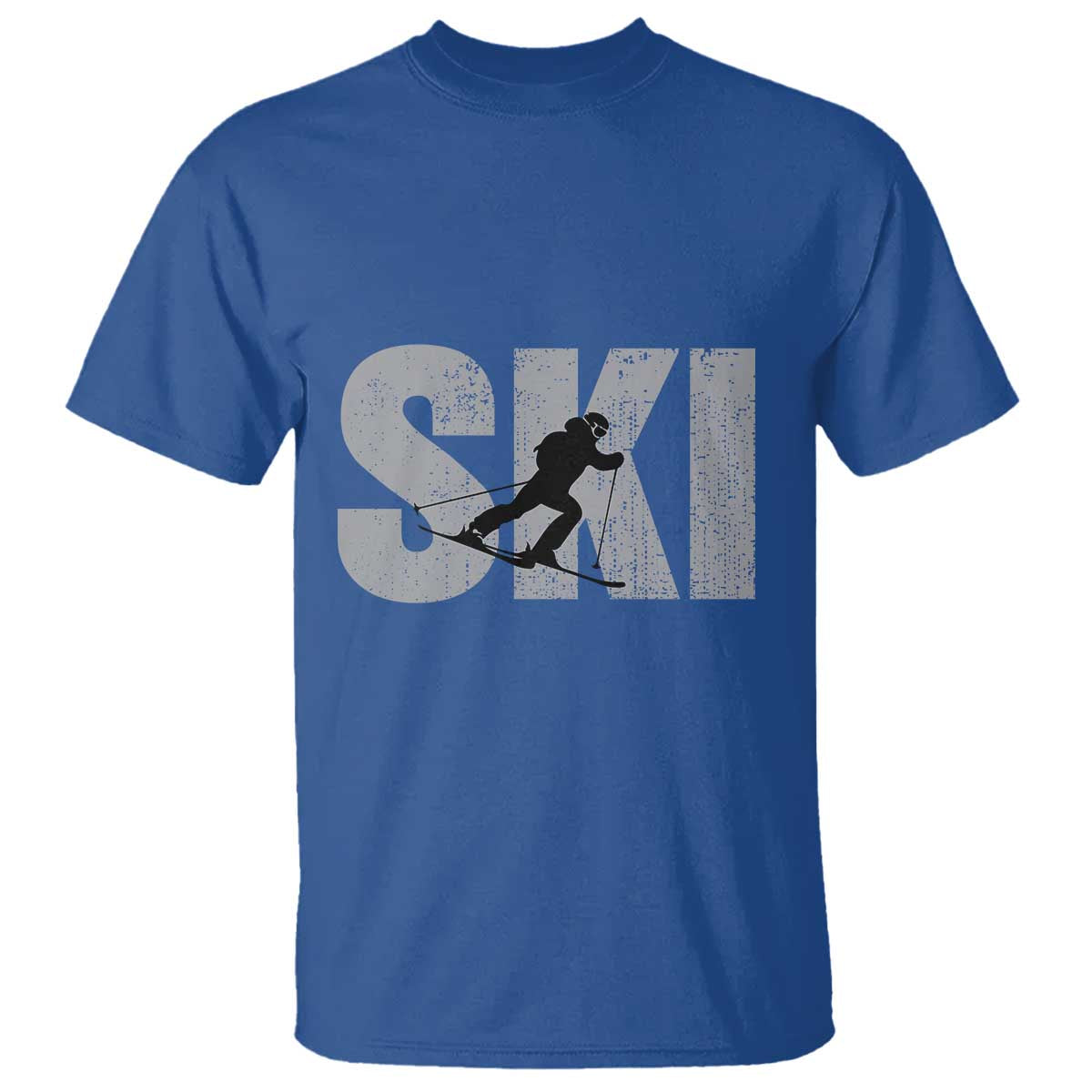 Cool Distressed Skiing T Shirt for Skiers - Wonder Print Shop